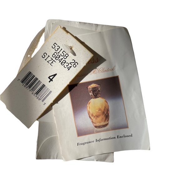 Vintage (80’s with Tags) Jessica McClintock Cream Gold Brocade Sheath Gown Sz 4 - Picture 9 of 13